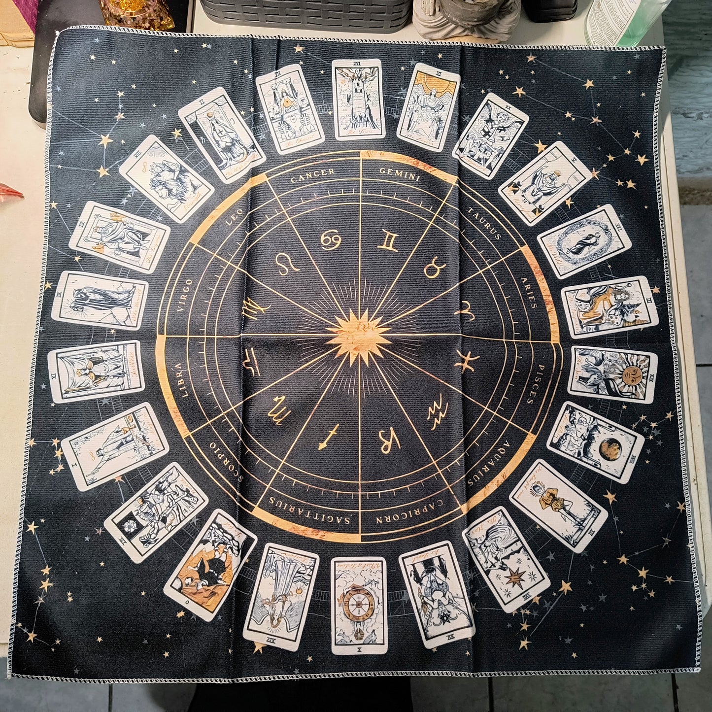 Mantel para tarot color negro