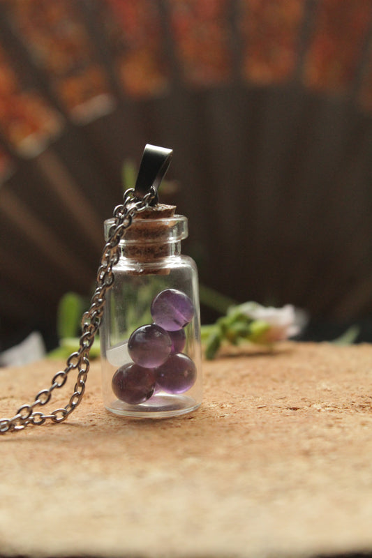 Collar Piedra Luna y Amatista