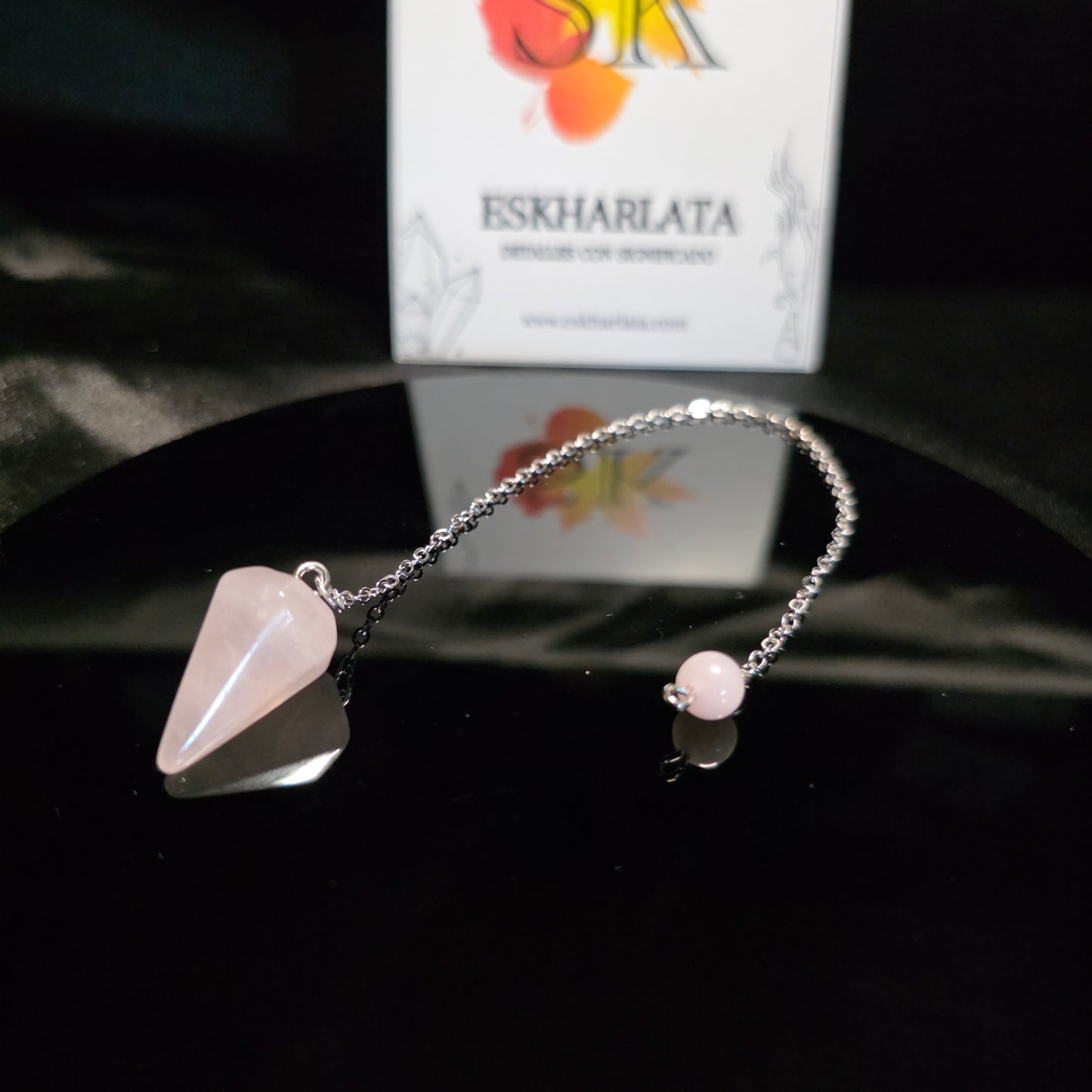 Péndulo Pequeño de Cuarzo Rosa