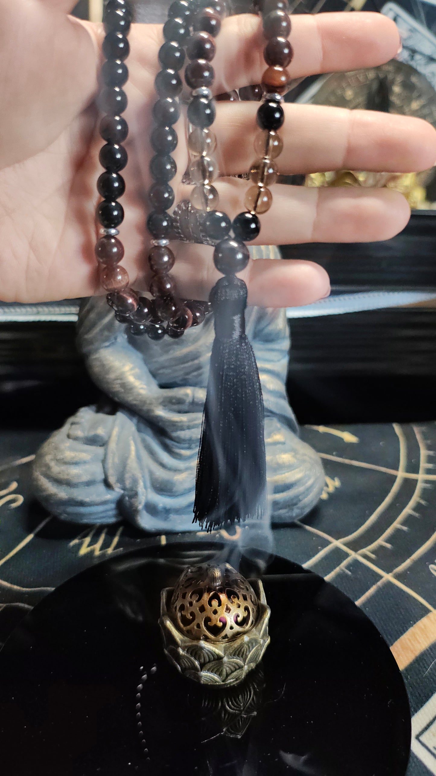Japamala de Onix y Ojo de Tigre