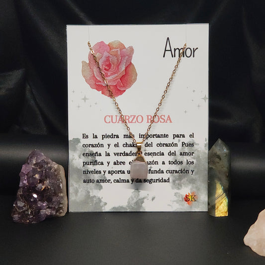 001 Collar Cuarzo Rosa
