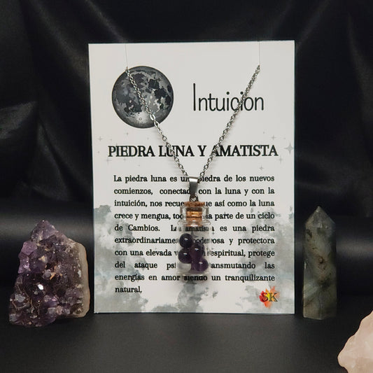 Collar Piedra Luna y Amatista