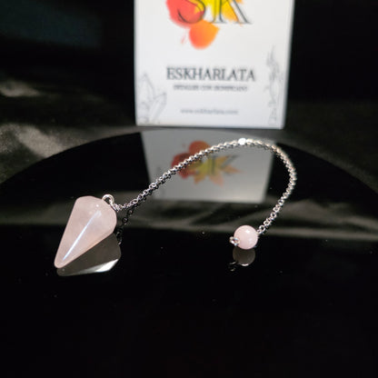 Péndulo Pequeño de Cuarzo Rosa